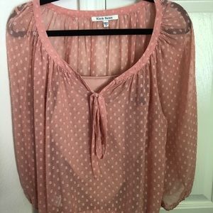 COPY - Light coral sheer blouse